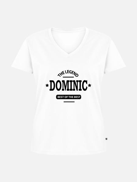 dominic - Frauen Premium Bio T-Shirt mit V-Ausschnitt - Weiß