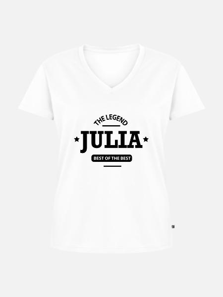 julia - Frauen Premium Bio T-Shirt mit V-Ausschnitt - Weiß