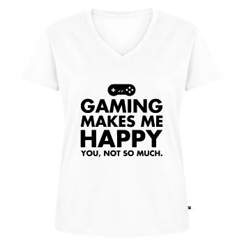 Gaming Makes Me Happy - You, Not So Much. - Women's Premium Organic V-neck T-shirt - white - Front - AI Model Female 172 dark (172cm)