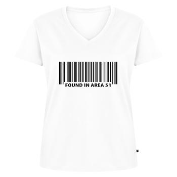 Found in Area 51 - Women's Premium Organic V-neck T-shirt - white - Front - AI Model Female 172 dark (172cm)