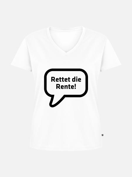 Rettet die Rente! - Frauen Premium Bio T-Shirt mit V-Ausschnitt - Weiß