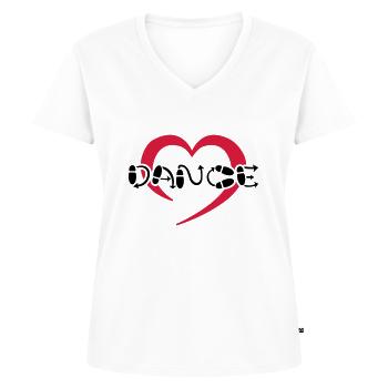 Hearty Dance - Frauen Premium Bio T-Shirt mit V-Ausschnitt - Weiß - Vorne - AI Model Female 172 dark (172cm)