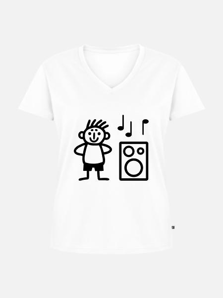 Lautsprecher Boxen - Frauen Premium Bio T-Shirt mit V-Ausschnitt - Weiß