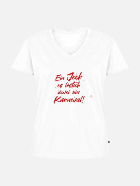 Köln Karneval - Frauen Premium Bio T-Shirt mit V-Ausschnitt - Weiß