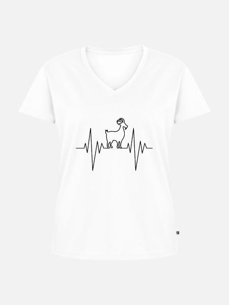 Goat Pulse - Frauen Premium Bio T-Shirt mit V-Ausschnitt - Weiß