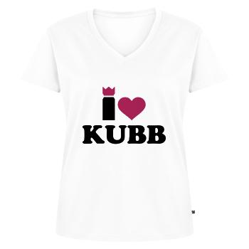 Kubb - Frauen Premium Bio T-Shirt mit V-Ausschnitt - Weiß - Vorne - AI Model Female 172 dark (172cm)
