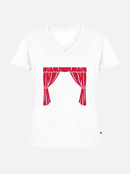 Theater - Frauen Premium Bio T-Shirt mit V-Ausschnitt - Weiß