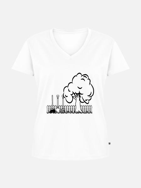 Garten baum gartenwerkzeuge - Frauen Premium Bio T-Shirt mit V-Ausschnitt - Weiß