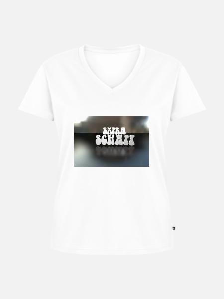 Extra Schaf - Frauen Premium Bio T-Shirt mit V-Ausschnitt - Weiß