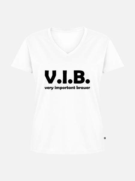brauer - Frauen Premium Bio T-Shirt mit V-Ausschnitt - Weiß