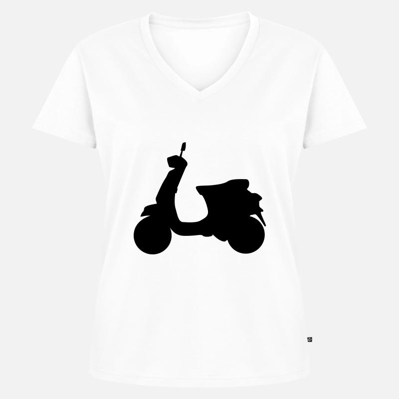 Roller - Frauen Premium Bio T-Shirt mit V-Ausschnitt - Weiß