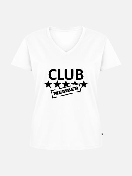 club - Frauen Premium Bio T-Shirt mit V-Ausschnitt - Weiß