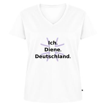Ich. Diene. Deutschland. - Frauen Premium Bio T-Shirt mit V-Ausschnitt - Weiß - Vorne - AI Model Female 172 dark (172cm)