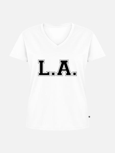 LA - Los Angeles - Frauen Premium Bio T-Shirt mit V-Ausschnitt - Weiß