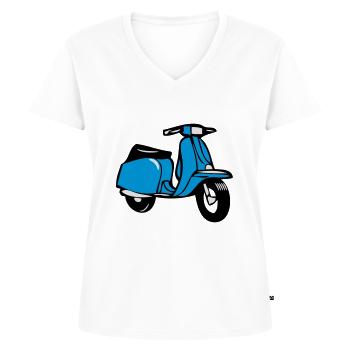 cool - T-shirt encolure en V Premium bio Femme - blanc - Devant - AI Model Female 172 dark (172cm)