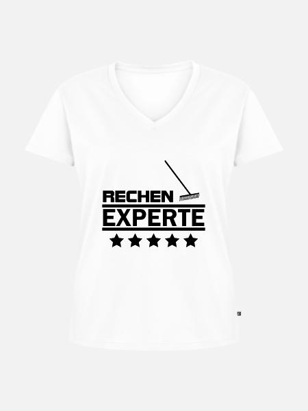 rechen experte - Frauen Premium Bio T-Shirt mit V-Ausschnitt - Weiß
