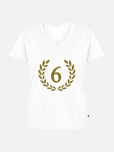 6 - Frauen Premium Bio T-Shirt mit V-Ausschnitt - Weiß