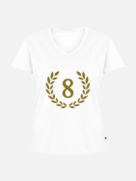 8 - Frauen Premium Bio T-Shirt mit V-Ausschnitt - Weiß