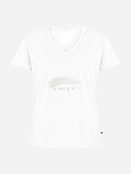 Milch - Frauen Premium Bio T-Shirt mit V-Ausschnitt - Weiß