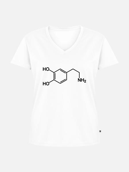 Dopamine - Frauen Premium Bio T-Shirt mit V-Ausschnitt - Weiß