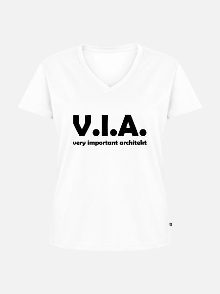 architekt - Frauen Premium Bio T-Shirt mit V-Ausschnitt - Weiß