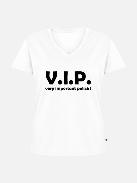 polizist - Frauen Premium Bio T-Shirt mit V-Ausschnitt - Weiß