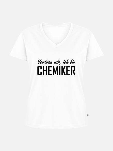Chemiker - Frauen Premium Bio T-Shirt mit V-Ausschnitt - Weiß