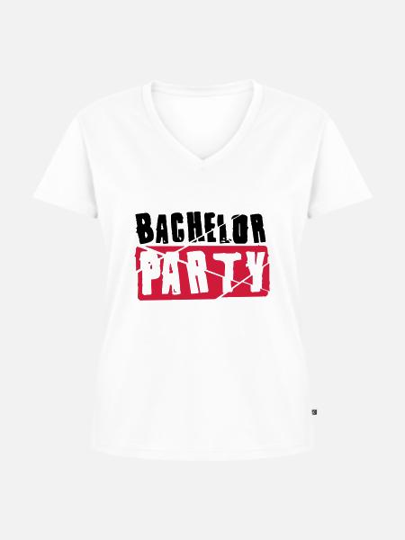 Bachelor Party - Frauen Premium Bio T-Shirt mit V-Ausschnitt - Weiß