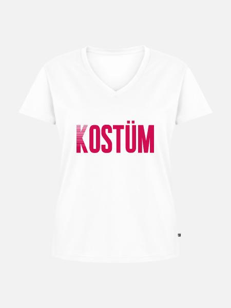 Kostüm - Frauen Premium Bio T-Shirt mit V-Ausschnitt - Weiß