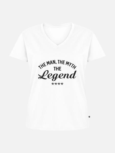 Man Myth Legend - Frauen Premium Bio T-Shirt mit V-Ausschnitt - Weiß