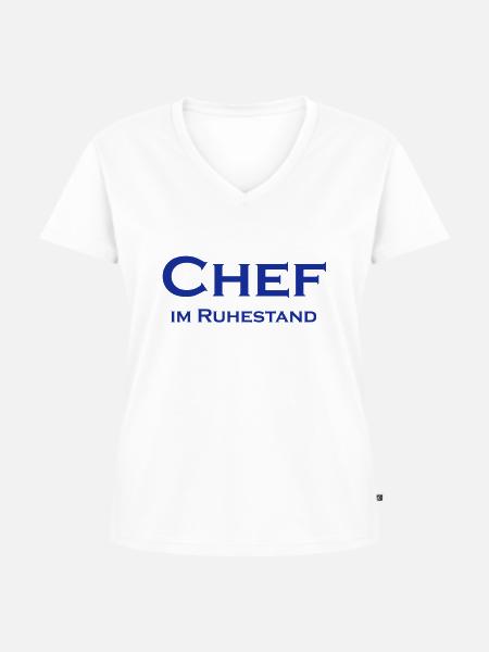 Chef im Ruhestand - Frauen Premium Bio T-Shirt mit V-Ausschnitt - Weiß
