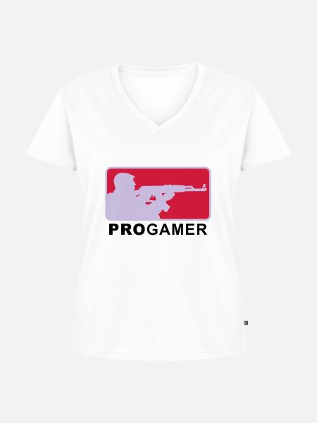 progamer_2011_4_3c - Frauen Premium Bio T-Shirt mit V-Ausschnitt - Weiß