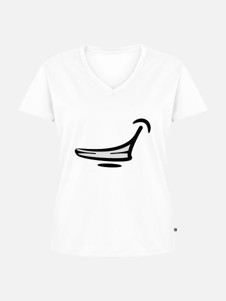 mund grinsen - Frauen Premium Bio T-Shirt mit V-Ausschnitt - Weiß