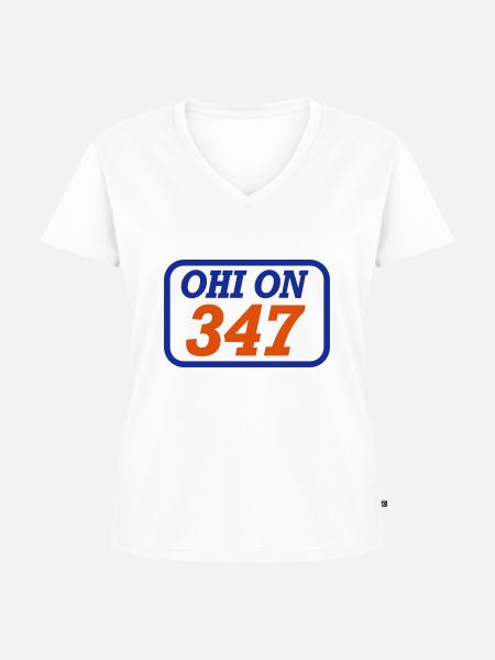Vorbei sind 347 - Frauen Premium Bio T-Shirt mit V-Ausschnitt - Weiß