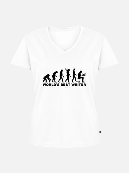 Schriftsteller - Frauen Premium Bio T-Shirt mit V-Ausschnitt - Weiß
