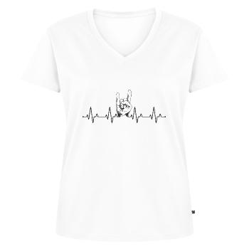 Heavy Metal ECG Metal Fork - Women's Premium Organic V-neck T-shirt - white - Front - AI Model Female 172 dark (172cm)