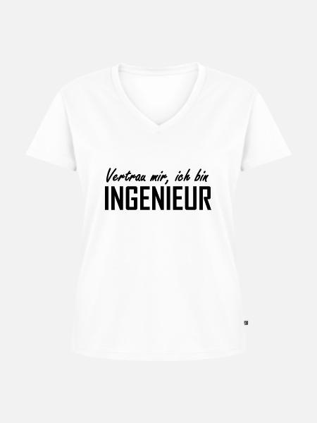 Ingenieur - Frauen Premium Bio T-Shirt mit V-Ausschnitt - Weiß