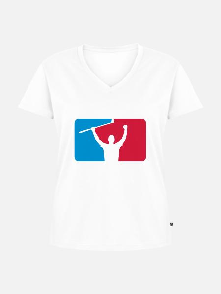 Golf - Frauen Premium Bio T-Shirt mit V-Ausschnitt - Weiß