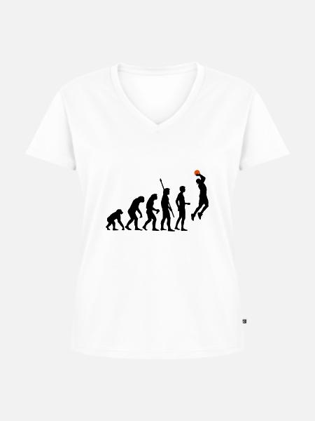 evolution_basketball_b_2c - Frauen Premium Bio T-Shirt mit V-Ausschnitt - Weiß