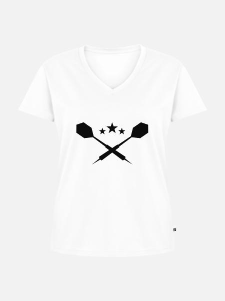 Dart Pfeile - einfarbig - Frauen Premium Bio T-Shirt mit V-Ausschnitt - Weiß