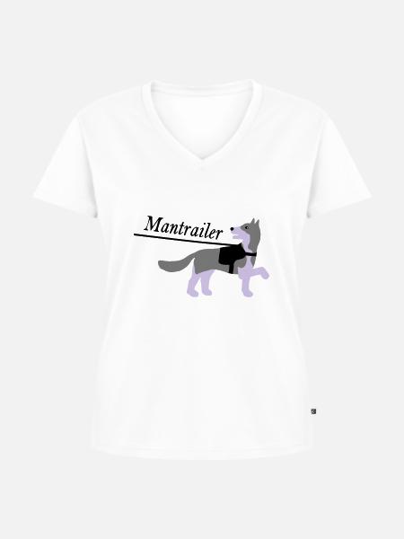 Mantrailer vektor - Frauen Premium Bio T-Shirt mit V-Ausschnitt - Weiß
