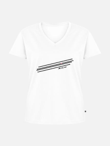 i love my car - Frauen Premium Bio T-Shirt mit V-Ausschnitt - Weiß