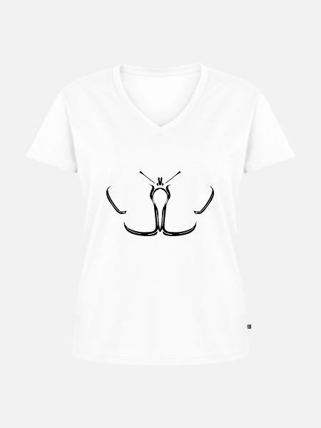 Schmetterling falter - Frauen Premium Bio T-Shirt mit V-Ausschnitt - Weiß