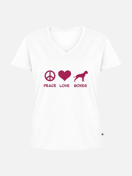 Boxer - Frauen Premium Bio T-Shirt mit V-Ausschnitt - Weiß