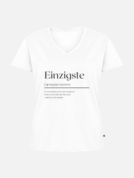 Einzigste - Frauen Premium Bio T-Shirt mit V-Ausschnitt - Weiß