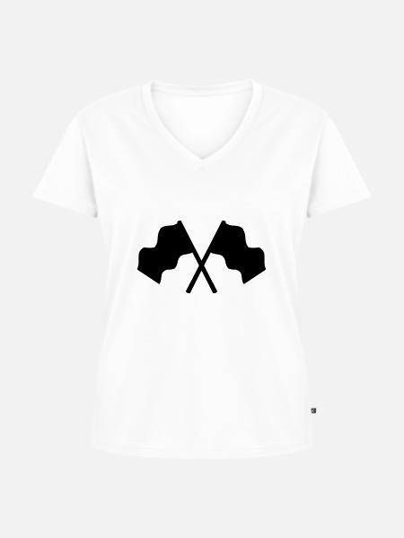 Fahnen - Frauen Premium Bio T-Shirt mit V-Ausschnitt - Weiß