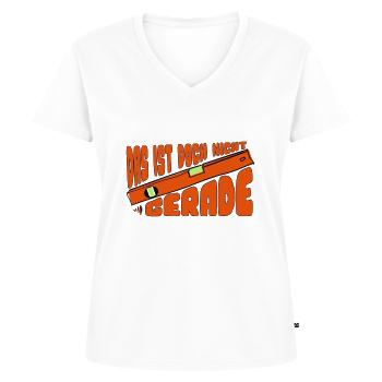Das ist doch nicht Gerade - Frauen Premium Bio T-Shirt mit V-Ausschnitt - Weiß - Vorne - AI Model Female 172 dark (172cm)