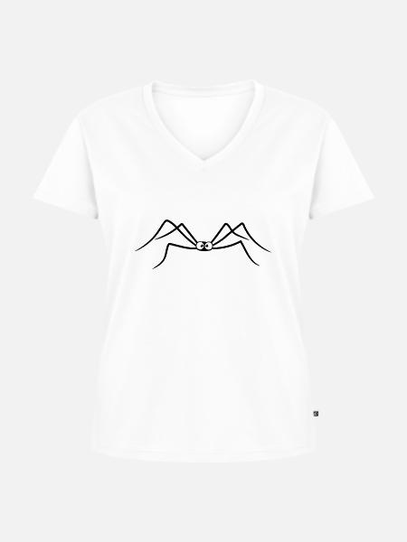 süße kleine spinne comic - Frauen Premium Bio T-Shirt mit V-Ausschnitt - Weiß