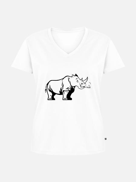 nashorn joint kiffen - Frauen Premium Bio T-Shirt mit V-Ausschnitt - Weiß