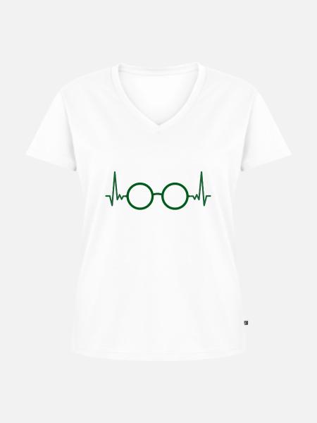 ECG Glasses Optician Gift Optometrist - Women's Premium Organic V-neck T-shirt - white
